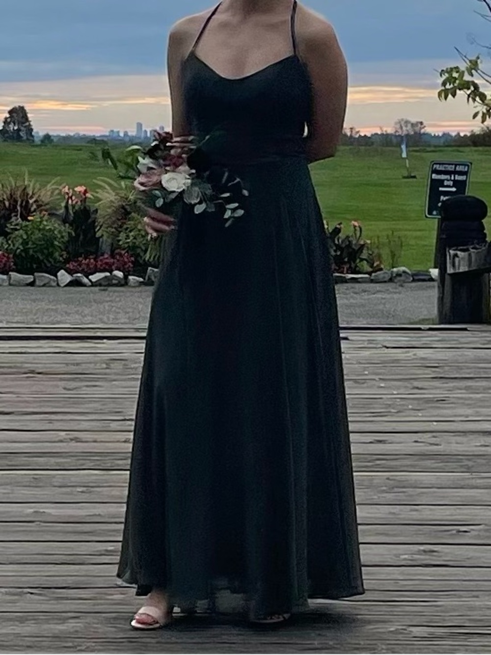 Mori Lee Olive Halter Maxi Dress